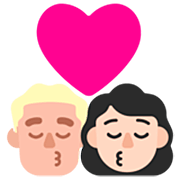 Emoji 👨🏼‍❤️‍💋‍👩🏻 Bacio Tra Coppia - Uomo: Carnagione Abbastanza Chiara, Donna: Carnagione Chiara su Microsoft Windows 11 22H2.