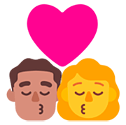 👨🏽‍❤️‍💋‍👩 Emoji sich küssendes Paar - Mann: mittlere Hautfarbe, Frau Microsoft Windows 11 22H2.