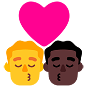 👨‍❤️‍💋‍👨🏿 Emoji sich küssendes Paar - Mann, Mann: dunkle Hautfarbe Microsoft Windows 11 22H2.