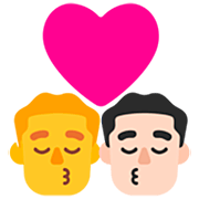 👨‍❤️‍💋‍👨🏻 Emoji sich küssendes Paar - Mann, Mann: helle Hautfarbe Microsoft Windows 11 22H2.