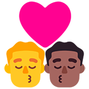 👨‍❤️‍💋‍👨🏾 Emoji sich küssendes Paar - Mann, Mann: mitteldunkle Hautfarbe Microsoft Windows 11 22H2.