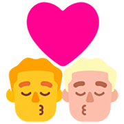 Emoji 👨‍❤️‍💋‍👨🏼 Bacio Tra Coppia - Uomo, Uomo: Carnagione Abbastanza Chiara su Microsoft Windows 11 22H2.