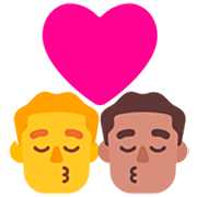 👨‍❤️‍💋‍👨🏽 Emoji sich küssendes Paar - Mann, Mann: mittlere Hautfarbe Microsoft Windows 11 22H2.