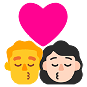👨‍❤️‍💋‍👩🏻 Emoji sich küssendes Paar - Mann, Frau: helle Hautfarbe Microsoft Windows 11 22H2.