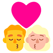 👨‍❤️‍💋‍👩🏼 Emoji Beso - Hombre, Mujer: Tono De Piel Claro Medio en Microsoft Windows 11 22H2.