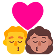 Emoji 👨‍❤️‍💋‍👩🏽 Bacio Tra Coppia - Uomo, Donna: Carnagione Olivastra su Microsoft Windows 11 22H2.
