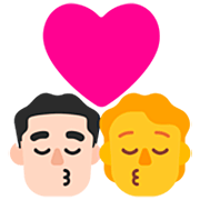 👨🏻‍❤️‍💋‍🧑 Emoji sich küssendes Paar: Mannn, Person, helle Hautfarbe, Kein Hautton Microsoft Windows 11 22H2.
