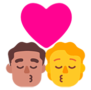 👨🏽‍❤️‍💋‍🧑 Emoji Beso: Hombre, Persona, Tono De Piel Medio, Sin tono de piel en Microsoft Windows 11 22H2.