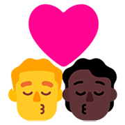 👨‍❤️‍💋‍🧑🏿 Emoji Beijo: Homem, Pessoa, Sem tom de pele, Pele Escura na Microsoft Windows 11 22H2.