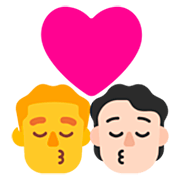 👨‍❤️‍💋‍🧑🏻 Emoji Beijo: Homem, Pessoa, Sem tom de pele, Pele Clara na Microsoft Windows 11 22H2.