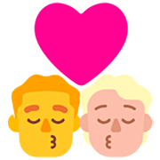 👨‍❤️‍💋‍🧑🏼 Emoji Beijo: Homem, Pessoa, Sem tom de pele, Pele Morena Clara na Microsoft Windows 11 22H2.