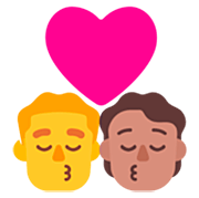 👨‍❤️‍💋‍🧑🏽 Emoji Beijo: Homem, Pessoa, Sem tom de pele, Pele Morena na Microsoft Windows 11 22H2.