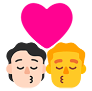 🧑🏻‍❤️‍💋‍👨 Emoji sich küssendes Paar: Person, Mannn, helle Hautfarbe, Kein Hautton Microsoft Windows 11 22H2.