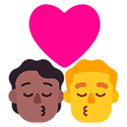 🧑🏾‍❤️‍💋‍👨 Emoji Beijo: Pessoa, Homem, Pele Morena Escura, Sem tom de pele na Microsoft Windows 11 22H2.