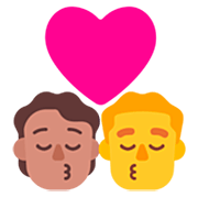 🧑🏽‍❤️‍💋‍👨 Emoji Beijo: Pessoa, Homem, Pele Morena, Sem tom de pele na Microsoft Windows 11 22H2.