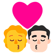 🧑‍❤️‍💋‍👨🏻 Emoji Beijo: Pessoa, Homem, Sem tom de pele, Pele Clara na Microsoft Windows 11 22H2.