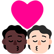 🧑🏿‍❤️‍💋‍🧑🏻 Emoji Beijo: Pessoa, Pessoa, Pele Escura, Pele Clara na Microsoft Windows 11 22H2.