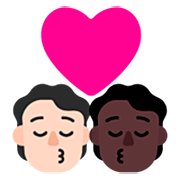 Emoji 🧑🏻‍❤️‍💋‍🧑🏿 Bacio Tra Coppia: persona, persona, Carnagione Chiara, Carnagione Scura su Microsoft Windows 11 22H2.