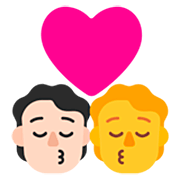 Emoji 🧑🏻‍❤️‍💋‍🧑 Bacio Tra Coppia: persona, persona, Carnagione Chiara, Nessun tono della pelle su Microsoft Windows 11 22H2.