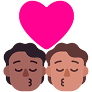 🧑🏾‍❤️‍💋‍🧑🏽 Emoji Beijo: Pessoa, Pessoa, Pele Morena Escura, Pele Morena na Microsoft Windows 11 22H2.
