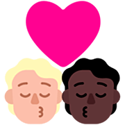 🧑🏼‍❤️‍💋‍🧑🏿 Emoji sich küssendes Paar: Person, Person, mittelhelle Hautfarbe, dunkle Hautfarbe Microsoft Windows 11 22H2.