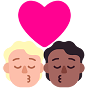 Emoji 🧑🏼‍❤️‍💋‍🧑🏾 Bacio Tra Coppia: persona, persona, Carnagione Abbastanza Chiara, Carnagione Abbastanza Scura su Microsoft Windows 11 22H2.