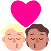 Emoji 🧑🏼‍❤️‍💋‍🧑🏽 Bacio Tra Coppia: persona, persona, Carnagione Abbastanza Chiara, Carnagione Olivastra su Microsoft Windows 11 22H2.