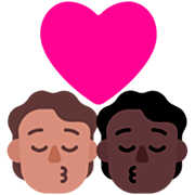 🧑🏽‍❤️‍💋‍🧑🏿 Emoji Beijo: Pessoa, Pessoa, Pele Morena, Pele Escura na Microsoft Windows 11 22H2.