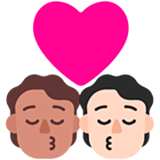 🧑🏽‍❤️‍💋‍🧑🏻 Emoji Beijo: Pessoa, Pessoa, Pele Morena, Pele Clara na Microsoft Windows 11 22H2.