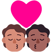 Emoji 🧑🏽‍❤️‍💋‍🧑🏾 Bacio Tra Coppia: persona, persona, Carnagione Olivastra, Carnagione Abbastanza Scura su Microsoft Windows 11 22H2.