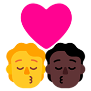 🧑‍❤️‍💋‍🧑🏿 Emoji sich küssendes Paar: Person, Person, Kein Hautton, dunkle Hautfarbe Microsoft Windows 11 22H2.