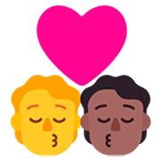 🧑‍❤️‍💋‍🧑🏾 Emoji sich küssendes Paar: Person, Person, Kein Hautton, mitteldunkle Hautfarbe Microsoft Windows 11 22H2.