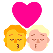 🧑‍❤️‍💋‍🧑🏼 Emoji sich küssendes Paar: Person, Person, Kein Hautton, mittelhelle Hautfarbe Microsoft Windows 11 22H2.
