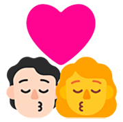 🧑🏻‍❤️‍💋‍👩 Emoji sich küssendes Paar: Person, Frau, helle Hautfarbe, Kein Hautton Microsoft Windows 11 22H2.