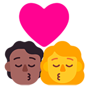🧑🏾‍❤️‍💋‍👩 Emoji sich küssendes Paar: Person, Frau, mitteldunkle Hautfarbe, Kein Hautton Microsoft Windows 11 22H2.