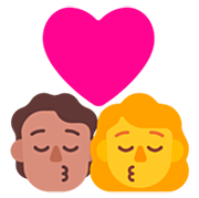 Emoji 🧑🏽‍❤️‍💋‍👩 Bacio Tra Coppia: persona, Donna, Carnagione Olivastra, Nessun tono della pelle su Microsoft Windows 11 22H2.