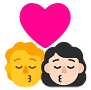 🧑‍❤️‍💋‍👩🏻 Emoji sich küssendes Paar: Person, Frau, Kein Hautton, helle Hautfarbe Microsoft Windows 11 22H2.