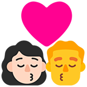 Emoji 👩🏻‍❤️‍💋‍👨 Bacio Tra Coppia - Donna: Carnagione Chiara, Hombre su Microsoft Windows 11 22H2.