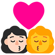 👩🏻‍❤️‍💋‍👩 Emoji sich küssendes Paar - Frau: helle Hautfarbe, Frau Microsoft Windows 11 22H2.
