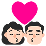 Emoji 👩🏻‍❤️‍💋‍👨🏻 Bacio Tra Coppia - Donna: Carnagione Chiara, Uomo: Carnagione Chiara su Microsoft Windows 11 22H2.