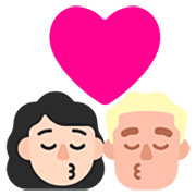👩🏻‍❤️‍💋‍👨🏼 Emoji sich küssendes Paar - Frau: helle Hautfarbe, Mann: mittelhelle Hautfarbe Microsoft Windows 11 22H2.