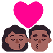 👩🏾‍❤️‍💋‍👨🏾 Emoji sich küssendes Paar - Frau: mitteldunkle Hautfarbe, Mann: mitteldunkle Hautfarbe Microsoft Windows 11 22H2.