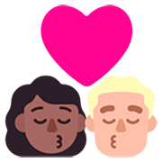👩🏾‍❤️‍💋‍👨🏼 Emoji sich küssendes Paar - Frau: mitteldunkle Hautfarbe, Mann: mittelhelle Hautfarbe Microsoft Windows 11 22H2.