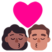 👩🏾‍❤️‍💋‍👨🏽 Emoji sich küssendes Paar - Frau: mittelhelle Hautfarbe, Mann: mittlere Hautfarbe Microsoft Windows 11 22H2.