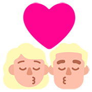 Emoji 👩🏼‍❤️‍💋‍👨🏼 Bacio Tra Coppia - Donna: Carnagione Abbastanza Chiara, Uomo: Carnagione Abbastanza Chiara su Microsoft Windows 11 22H2.