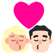Emoji 👩🏼‍❤️‍💋‍👨🏻 Bacio Tra Coppia - Donna: Carnagione Abbastanza Chiara, Uomo: Carnagione Chiara su Microsoft Windows 11 22H2.