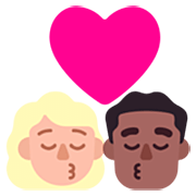 Emoji 👩🏼‍❤️‍💋‍👨🏾 Bacio Tra Coppia - Donna: Carnagione Abbastanza Chiara, Uomo: Carnagione Abbastanza Scura su Microsoft Windows 11 22H2.