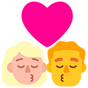 Emoji 👩🏼‍❤️‍💋‍👨 Bacio Tra Coppia - Donna: Carnagione Abbastanza Chiara, Hombre su Microsoft Windows 11 22H2.