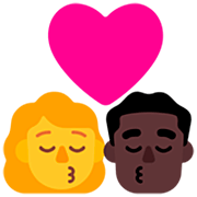Emoji 👩‍❤️‍💋‍👨🏿 Bacio Tra Coppia - Donna, Uomo: Carnagione Scura su Microsoft Windows 11 22H2.