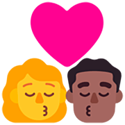 👩‍❤️‍💋‍👨🏾 Emoji sich küssendes Paar - Frau, Mann: mitteldunkle Hautfarbe Microsoft Windows 11 22H2.